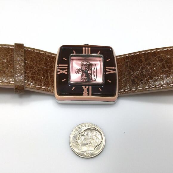 Juicy Couture Watch, Pink & Brown, Leather Band, Vintage Jewelry, 9 Inches - Picture 8 of 10